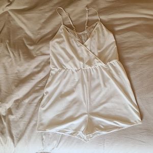 H&M White Romper with Lace Back